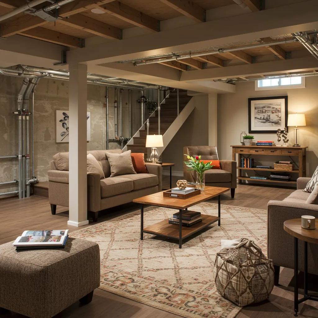 Clean, finished basement after professional waterproofing work in a Baltimore home